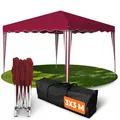Kronenburg Faltpavillon wasserdicht Dachmaß 3 x 3 m UV Schutz 50+ Pavillon in Rot