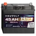 Asia Autobatterie 12V 45Ah 390A/EN HeyVolt Starterbatterie, absolut wartungsfrei, Pluspol Links