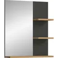 Spiegel Canu Xonox - basaltgrau & Holzoptik - 63x73x16 cm - Braun