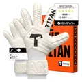 T1TAN Classic 1.0 White-Out - Torwarthandschuhe - ohne Fingerschutz - Fußballhandschuhe für Torhüter - Größe 8