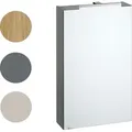 Spiegelschrank Hängeschrank mit Licht und Steckdose 3 Farbvarianten Eiche Nachbildung taupe grau V-90.59-S - Grau