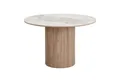 House Nordic Esstisch ATHENS, Braun, Creme, MDF, Keramikplatte, Rund, Ø 120 x H 76 cm