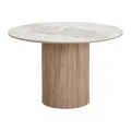 House Nordic ATHENS Esstisch Küchentisch Braun Creme Keramik MDF Rund Ø 120 cm