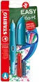 STABILO - Schulfüller ergonomisch für Rechtshänder mit Standard-Feder M - EASYbirdy 3D Wildlife Special Edition in blau - inklusive Patrone und Einstellwerkzeug