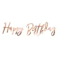 PartyDeco Geburtstag Banner Happy Birthday Banner Rosegold Geburtstagsgirlande für Geburtstag Dekoration zum Aufhängen