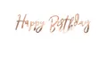 PartyDeco Happy Birthday Banner, rosa-gold, 165 x 62 cm