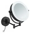 Libaro Kosmetikspiegel XXL TOKIO LED Vergrößerungsspiegel 5x / 10x Wandmontage Dimmerfunktion mit Kabel Auto off schwarz