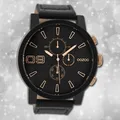 Oozoo Herrenuhr Timepieces C9034A schwarz Lederarmband Quarz Analoguhr UOC9034A