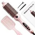 Wavytalk Blowout Boost für perfekte Locken - Ionische Lockenbürste - Thermal Brush - für natürliche Locken, Heiße Rundbürste für glatteres Haar - Rosa