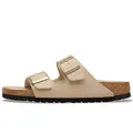 Birkenstock Arizona Damen Sandale Triples Sandcastle/Oyster Birko-Flor, beige, 38 EU