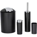 Wenko Badaccessoires-Set Calvo 24078800, 4-teilig, aus Kunststoff, schwarz