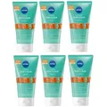 Nivea Gesichtspeeling Derma Skin Clear Peeling, 6 x 150ml, 6-tlg., beseitigt Pickel, Mitesser & fettige/ölige Haut