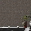 Bricoflor Schwarze Tapete im Ethno Chic Vlies Mustertapete Schwarz Gold für Wohnzimmer und Küche Vliestapete im Boho Style