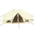 Skandika Tipi Freya Protect | Partyzelt 4x6 m, 100% Baumwolle, für 12 Personen, mit Boden, stabil & wetterfest | Zelt für Camping, Garten, Festival, Festzelt, Baumwollzelt, Campingzelt, Familienzelt