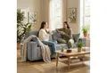 HOMCOM Sofa 2 Kissen Loungesofa, Bequemes Loungesofa 3 Teile, Cordstoff, Taschenfederkern, breite Armlehnen