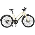Keskin eBike E-Bike Cityrad cBike1V - Minimalistisches Design City E Bike Damen 26 Zoll Pedelec, 8 Gang Shimano Shimano Schaltwerk, Kettenschaltung, Heckmotor, 432 Wh, (26 Zoll Elektrofahrrad – Ideal für Fahrer von 155 cm bis 175 cm Körpergröße, Akku-Ladegerät, Werkzeug, Beleuchtung, Schlüssel), mit Drehmomentsensor, integriertes App-Display, StVZO-konform weiß
