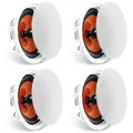 VEVOR 4er-Set ca. 20 cm Deckenlautsprecher, 100 W, Decken- und Wandeinbaulautsprechersystem mit 8 Ω Impedanz 89 dB Empfindlichkeit, für Zuhause, Küche, Wohnzimmer, Schlafzimmer oder überdachte Verande