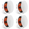 VEVOR 4er-Set ca. 20 cm Deckenlautsprecher, 100 W, Decken- und Wandeinbaulautsprechersystem mit 8 Ω Impedanz 89 dB Empfindlichkeit, für Zuhause, Küche, Wohnzimmer, Schlafzimmer oder überdachte Verande