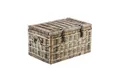 Kobolo Truhe Sitztruhe aus Rattan mit Griffen Kubu Grau 70 cm (1 St), mit Stauraum
