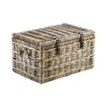 Praktische Sitztruhe Allzwecktruhe Truhe Sitzbank Rattan Kubu grau 70x45x40 cm