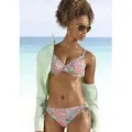 Bügel-Bikini-Top VENICE BEACH "Paislee", Damen, Gr. 36, Cup C, grün (mint, bedruckt), Recycling-Polyamid, bedruckt, Paisleymuster, Bikini-Oberteile, bedruckt, verstellbare Doppelträger, herausnehmbare Softcups, Mix-Kini