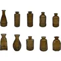 Relaxdays Dekovasen Glas Braun 10er Set ø 5 bis 8 cm 10 cm bis 14,7 cm