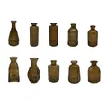 Relaxdays Vasen, 10er Set, strukturiert, Vintage-Design, Glas, H: 10–14,7 cm, kleine Dekovasen für Tischdeko, braun