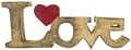 EXNER Deko-Schriftzug Wort Love mit Herz, Mangoholz Natur/rot, Buchstaben aus Holz, Deko-Figur, 30x11,5x2,5cm Liebe