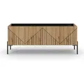 Livetastic Lowboard, Schwarz, Eiche dunkel, Metall, 2 Fächer, 155x62x40 cm, FSC Mix, Wohnzimmer, Wohnwände, Lowboards