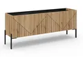 xonox.home - TV Lowboard Neo 155x62x40 cm in Evoke Eiche und schwarz - Highboard Anrichte Schrank Sideboard Beischrank - einfache Montage