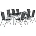 Juskys Gartengarnitur, Silber, Metall, 9, Gartenmöbel, Gartenmöbel-Sets