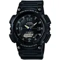 Casio Herren Solar Armbanduhr, 46.00mm GehäusegröÃŸe mit schwarz analog/digital Zifferblatt und schwarz Rubber Strap Armband AQ-S810W-1A2VEF