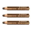 STABILO Multitalentstift woody 3 in 1, rund, braun VE=3