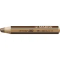STABILO woody Buntstift Wasserfarbe & Wachsmalkreide 3 in 1 - Einzelstift -braun