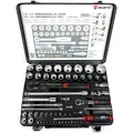 Würth Steckschlüssel Knarrenkasten 1/4 + 1/2 Zoll Multisteckschlüssel-Sortiment 59