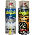 Sprayset für Mazda Sunlight Silver Farbcode: 22V Baujahr: 2000 - 2013 Metalliclack * 2 Spraydosen Ludwiglacke Lack Spray im Set - Eine Spraydose Basislack 400 ml und eine Dose Klarlack glänzend 400ml. Beide Spraydosen enthalten 1K Autolack.