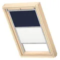 VELUX Original Dachfenster Duo Verdunkelungsrollo für S06, Dunkelblau, mit Grauer Führungsschiene