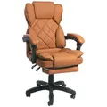 TRISENS Chefsessel (1 Stück), Bürostuhl mit Fußstütze und Polsterung Home Office Chair in Lederoptik braun