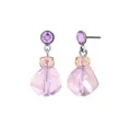 Konplott: Ohrstecker Daily Desire rose, pendelnde Ohrstecker mit großer geschliffener Kristallkugel in rosa, für Damen/Frauen