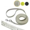 Piupet Schleppleine Schleppleine für Hunde 5m I 10m I 20m I Wasserabweisend I Hundeleine, Längenverstellbar grau 20 m