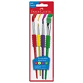 Pinsel-Set mit farbigen Pinselspitzen und Softgriffstück, 4 Stück
