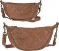 Bear Design Crossbody Bag Damen Leder groß 33x17cm Crossover Crossbag cognac