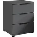 Boxxx Nachtschrank, Graphit, Kunststoff, 3 Schublade(n) Schubladen, 46x61x42 cm, Schlafzimmer, Nachttische