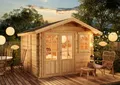Alpholz Gartenhaus Palermo Gartenhaus aus Holz, Holzhaus mit 28 mm Wandstärke, Blockbohlenhaus, Natur