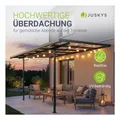 Juskys Terrassendach Borneo 3x3 m Aluminium mit Doppelstegplatten Terrassenüberdachung Anthrazit