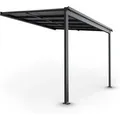 Juskys Aluminium Terrassendach Borneo 3x3m mit Doppelstegplatten in Dunkelgrau