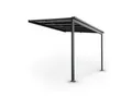 Juskys Terrassendach Borneo 3x3 m Aluminium mit Doppelstegplatten Terrassenüberdachung Anthrazit