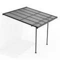Juskys® Terrassenüberdachung Borneo 3x3 m — Sonnenschutz aus Aluminium mit transparenten Doppelstegplatten — Terrassendach zur Wandmontage in Anthrazit