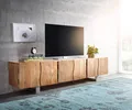 DELIFE Lowboard Live-Edge 220 cm Akazie Natur massiv 6 Türen