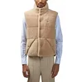MONCLER Wendeweste Wendbare Daunenweste Jacke Gilet Zwei-Wege-Reißverschluss, Druckknopfverschluss, Teddyfleece braun XL